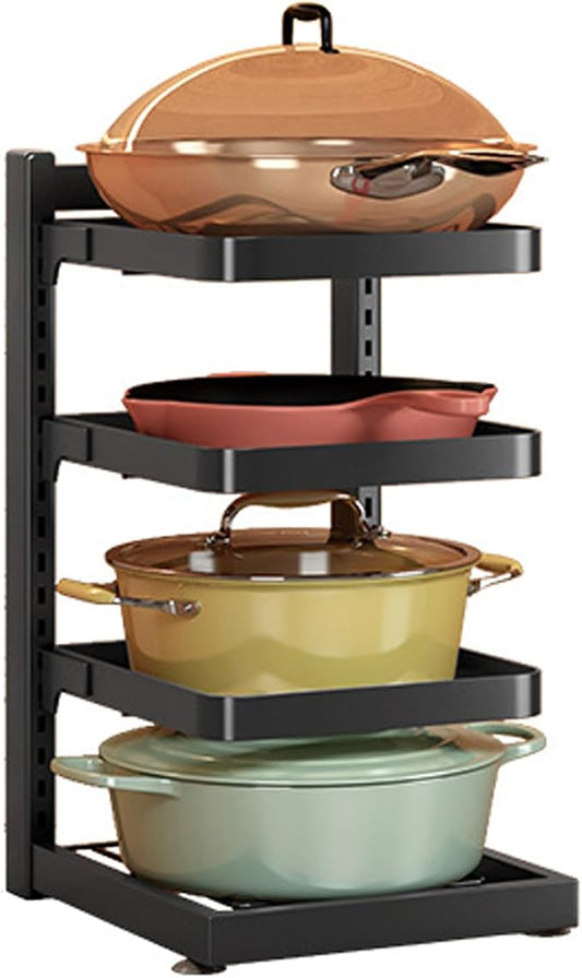 Dxcaicc Pot Organizer Rack for Under Cabinet,Height and Position are Adjustable,lid Organizer for Kitchen Cabinet Organizers and Storage,4 Layer by Dxcaicc