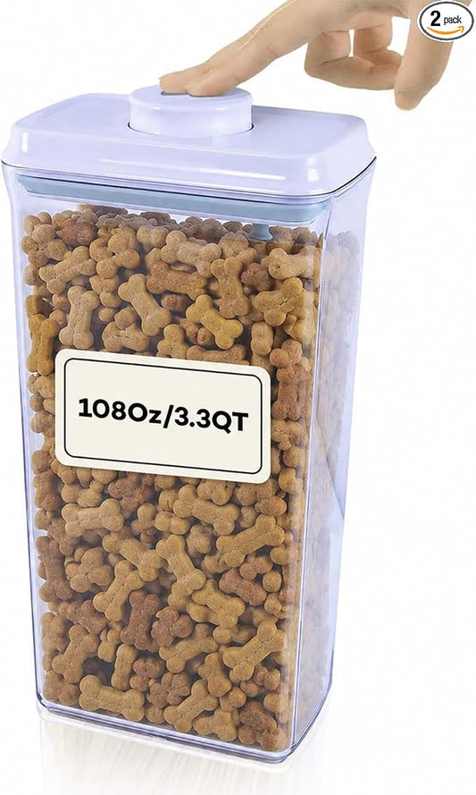 Bop Top Airtight Food Storage Containers | Pop-Top Lid | 13.5 Cups / 108 Oz | kitchen canister set, for flour, sugar, snacks, pasta, baking by iChewie