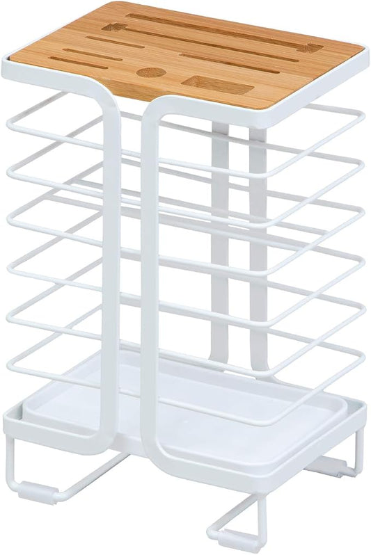 Astro 711-44 Knife Stand, White, Approx. W 6.0 x D 4.2 x H 9.3 inches (15.3 x 10.6 x 23.5 cm), Knife Stand, Knife Rack, Knife Stand by ASTROSTORAGE