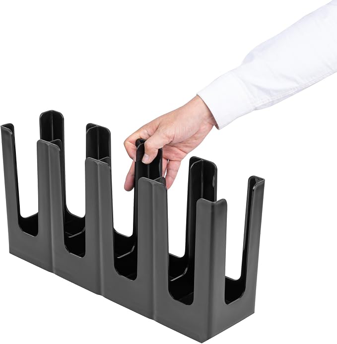 Restaurantware Restpresso Coffee Bar Organizer, 1 Count Durable 4 Compartments, Compact Size, Black Plastic Tabletop Coffee Supplies Organizer For Homes, Office Spaces, Breakrooms, and Lounges - Image 8