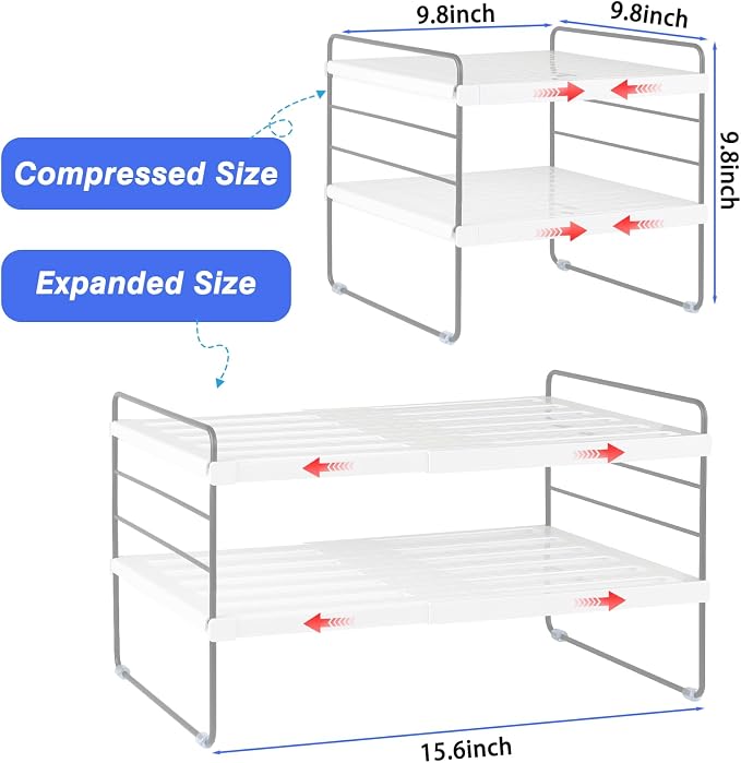 Cirhy Expandable Foil and Plastic Wrap Organizer, 3-Tier, 2-Pack | Adjustable Pantry Organizers and Storage , for Foil, Food Storage Bags and Wrap, Cabinet or Countertop Organization - Image 3
