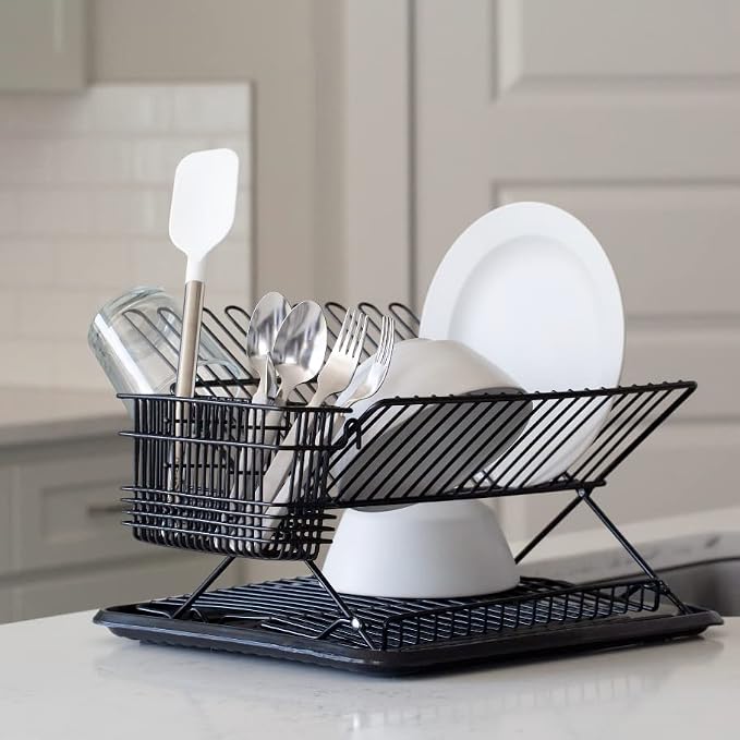 Better Houseware 1483 Junior Folding Dish Rack, Black - Image 4