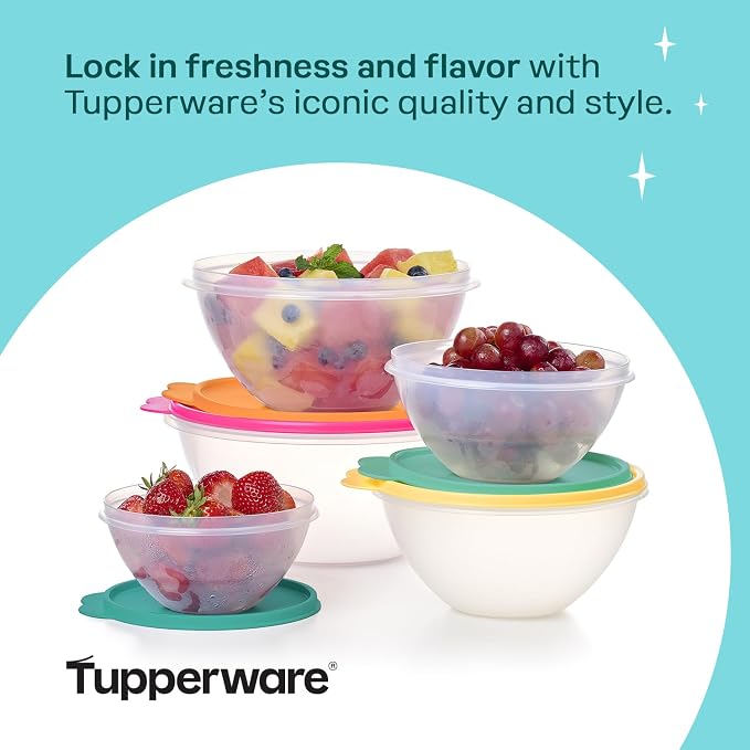 Tupperware Heritage Wonderlier 10 Piece Food Storage Bowl Set in Fauna Colors - Dishwasher Safe & BPA Free - (5 Containers + 5 Lids) - Image 5