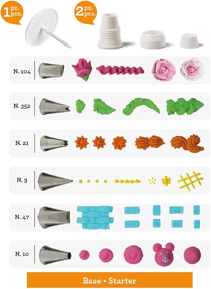 DECORA 9 Pcs Starter Set for Piping Decoration, Stainless Steel Silver, 17.5 x 11 x 5.5 cm - Image 2