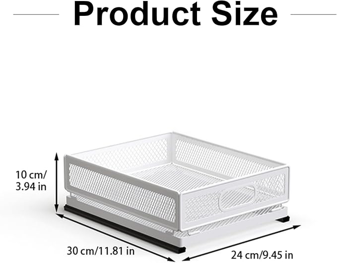 Pull Out Cabinet Organizer, Slide Out Drawers Fixed with Adhesive Nano Film, Pantry Shelves Sliding Drawer Storage Organization for Kitchen/Bathroom/Bedroom (11.8*9.4*3.9inch/30*24*10cm) - Image 3