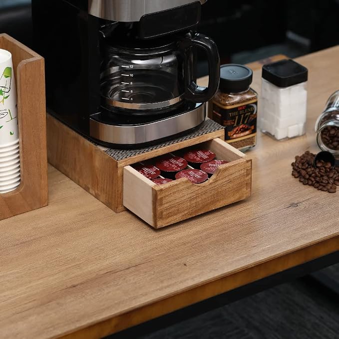 DDYURI Drawer Holder for Coffee Brew - Kitchen Machine Accessories Stand Shelf Countertop - Serve Coffee Station and Pod Capsules Storage Organizer for Home Decor Office Storage Solution CF1D1C-Light - Image 7