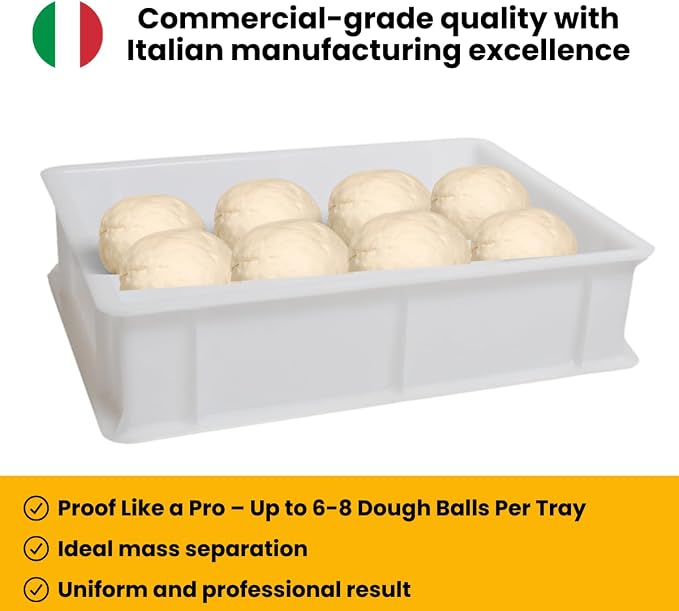 L'Oro Del Sud Home Refrigerator Size Dough Proofing Box Tray | (1 Box with Lid), Stackable Pizza Proofing Dough Pan with Lid, (16 inch x 12 inch x 4 inch), Commerical Grade, Made in Italy - Image 3