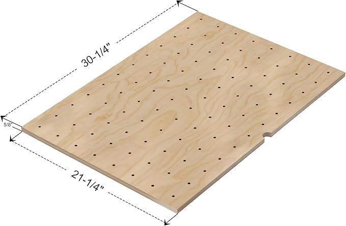 Dowell 30.25" x 21.25" Drawer Divider Organizer Wood Peg Board - 12Pegs - Image 6