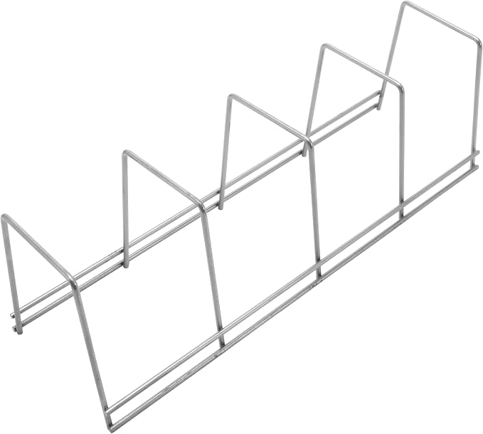 YBM Home Wire Dish Storage Rack for Plates, Cutting Boards, Bakeware, Pots and Pans, Serving Trays, Lids, and Other Cookware, 4 Section Plate Holder for Cabinets and Cupboards, 40-Pack, Silver 2551 by YBMHome