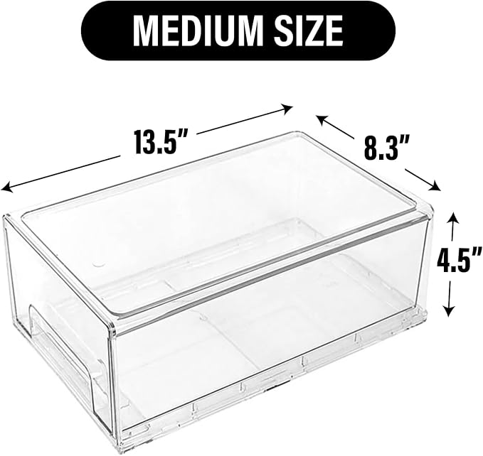 ShelfShaper Clear Plastic Storage Drawer Organizer Bins, Perfect for Kitchen Organization or Pantry Organization and Storage, Fridge Drawer Organizer Bins, Pantry Storage and Organization Bins - Image 2