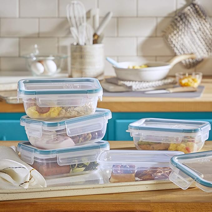 Snapware Total Solutions (3 Cup) Plastic Food Storage Containers Set, Airtight & Leakproof Locking BPA-Free Lids Tupperware, Freezer Dishwasher Microwave Safe (Pack of 10) - Image 3