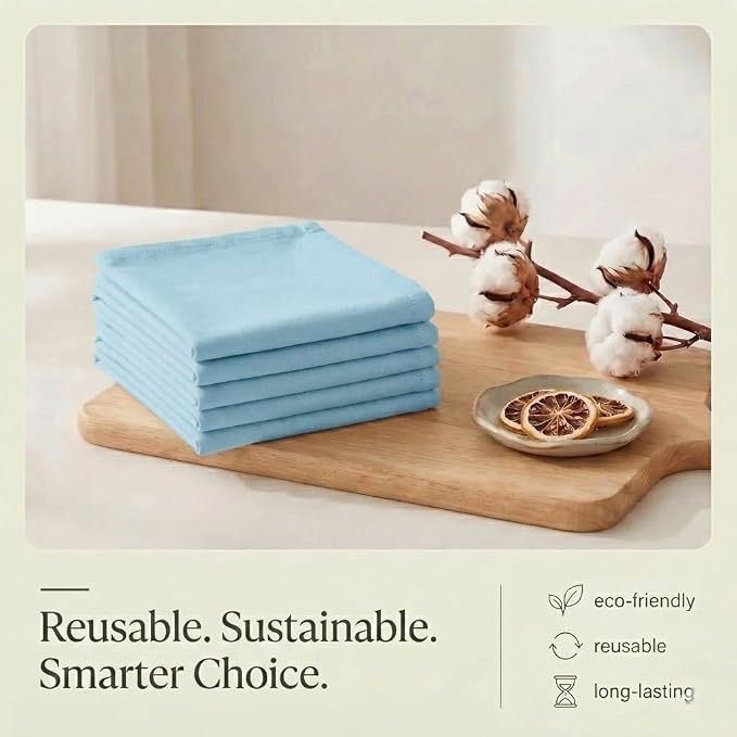 Urban Villa Kitchen Towels Cotton Dish Towels 20”x30” (Set of 6) Aqua - Image 8
