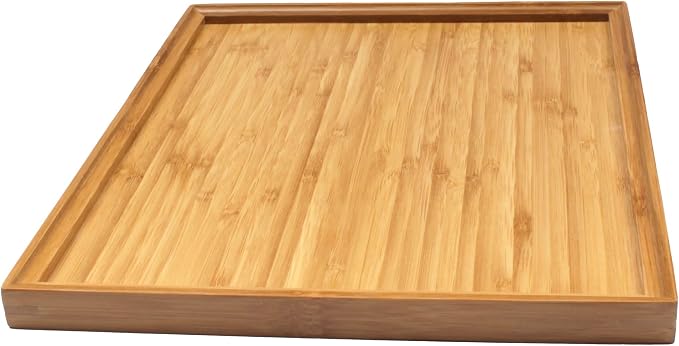 BambooMN Organic Bamboo Serving Tray, Vanity, Tea Serving, Appetizers, Snacks, Charcuterie Board, 11"x8.9"x0.6" - 10 Trays - Image 3