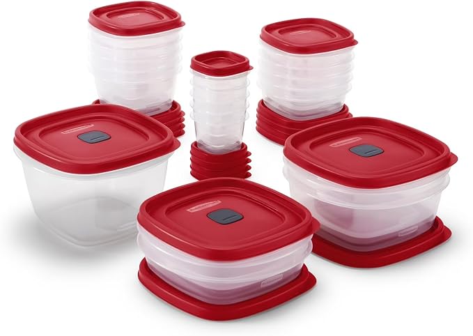Rubbermaid 42-Piece Food Storage Containers with Lids | Clear Plastic Stackable Kitchen Organization with Microwave Vented Snapping Cover - Image 6