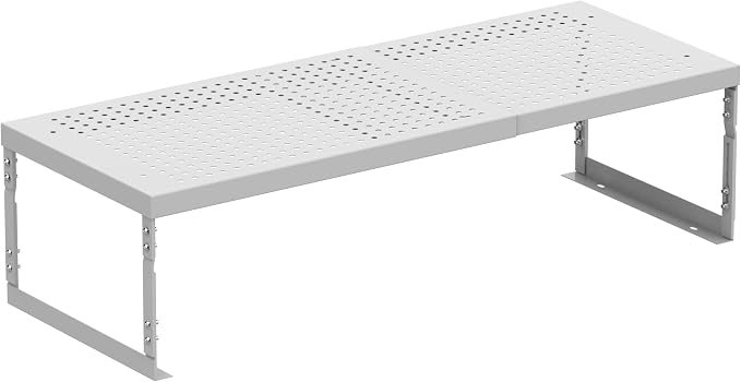 Stackable Expandable Metal Shelf Organizer - Adjustable Wire Storage Rack with Holes for Kitchen, Bathroom, Cabinet, Office - Space Saving, Durable & Sturdy Design（1PACK/Large/White - Image 7