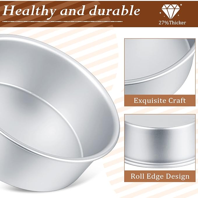 Gerrii 27 Pcs 4 Inch Cake Pans Nonstick Aluminum Small Round Cake Baking Pans Molds for Cheese, Pizza, Quiche, Home Party Baking Supplies, Leakproof and Easy Release - Image 3