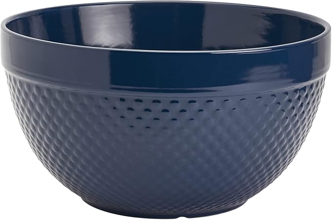 Tabletops Gallery Hobnail Style 4 Piece Blue Storm Stoneware Nesting Mixing Bowl Set for Baking and Cooking - Image 5