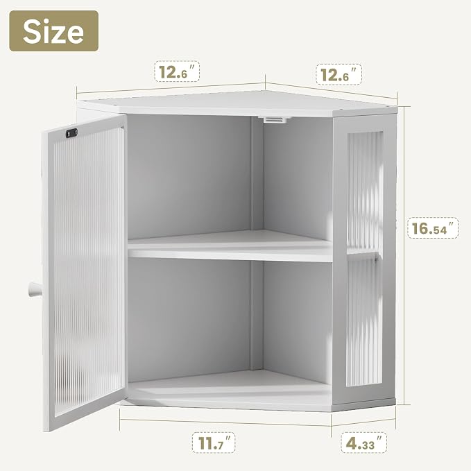 Corner Bread Box for Kitchen Countertop,Bread Storage (White, Extra Large) | Double Layer Large Capacity Bamboo Bread Container Bin with Acrylic Door,Height Adjustable - Image 2