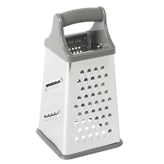 Oster Bluemarine 9-Inch 4-Sided Box Grater – Stainless Steel Cheese and Vegetable Grater, Kitchen Tool for Shredding, Slicing, Grating, Blue/Grey Handle by Unknown