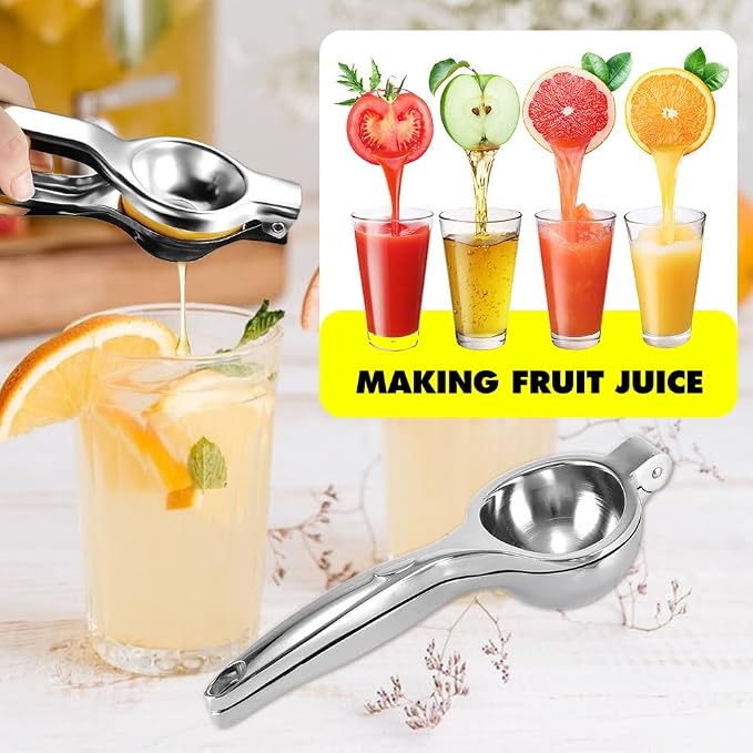 Lemon Squeezer Stainless Steel,Manual Citrus Juice Press Squeezer for Lemons Orange and Limes,Handheld Citrus Squeezer Squeeze Out as Much Juice as Possible (2PC) - Image 4
