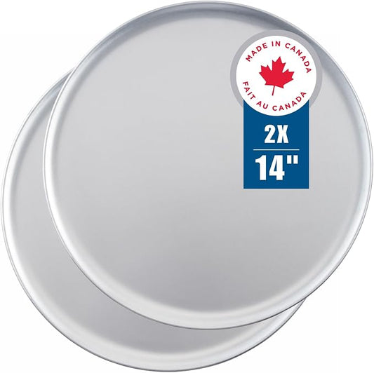 Norjac 14 Inch Pizza Pan, 2 Pack, Round Aluminum Pans, Baking Tray for Oven, Rust-Free, Durable & Long Lasting by Norjac