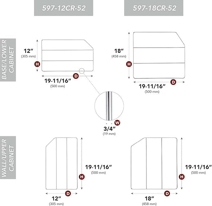 Rev-A-Shelf 18" Bakeware and Tray Divider for Wall/Base Cabinets, Baking & Cookie Sheet Organizer, Min Opening Width of 3", Chrome, 597-18CR-2-1 - Image 3