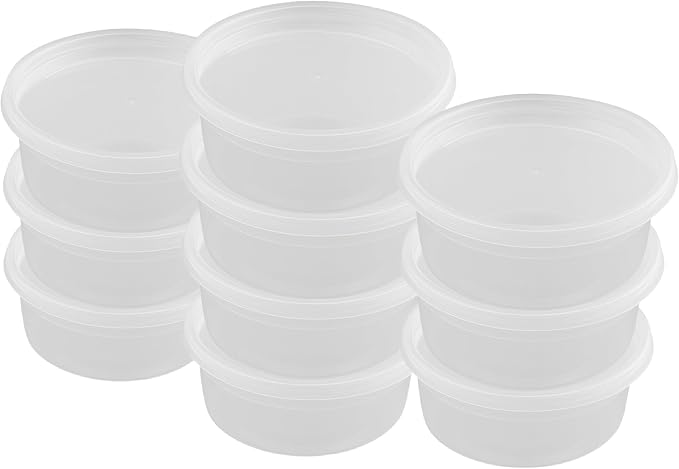 8oz [60 set] Heavy Duty Plastic Deli Container | BPA-Free Food Storage with Airtight Leak‑Proof Lids | Microwave, Freezer & Dishwasher Safe – Stackable, Bulk Reusable Soup & Meal Prep Tub - Image 2