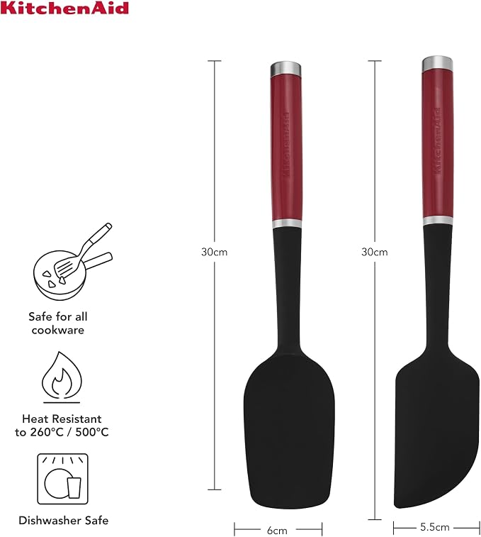 KitchenAid KQG437OHERE 2pc Silicone Spatula Set – Empire Red - Image 2