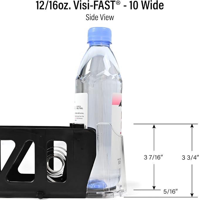 Drink Organizer for Fridge – Visi-Fast Push Dispenser, 12/16oz, 6-Pack - Image 7