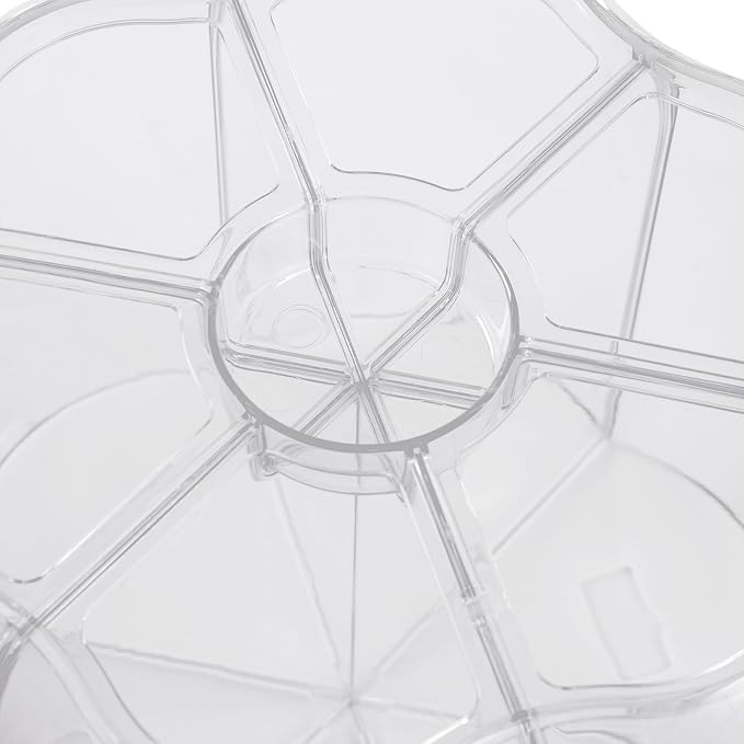 360° Rotating Grain Dispenser with 6 Grids, 27lbs Large Capacity Grain Dispenser Rotating Kitchen Storage Containers With Sealed Lid for Cereals, Oatmeal and Candy - Image 3