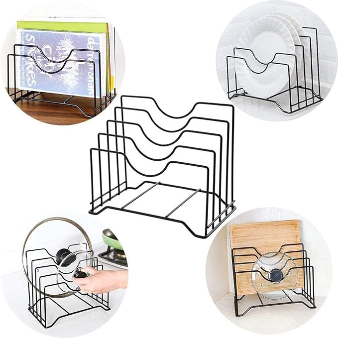 U- Kitchen Organizer Cabinet Rack Storage Holder for Pot Lid, Chopping Board, Pan holder books holder , - Image 3