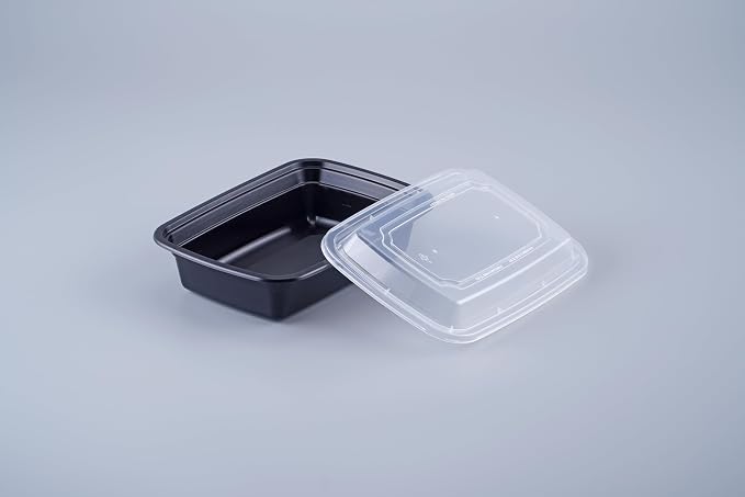 X PACK 24 oz Reusable Meal Prep Containers [150 Pack], Black Microwave Safe Food Storage Containers with Lids, Take Out Container, Bento Lunch Box, To Go box, BPA Free - Dishwasher & Freezer Safe - Image 2