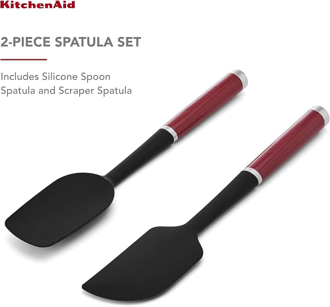 KitchenAid KQG437OHERE 2pc Silicone Spatula Set – Empire Red - Image 3
