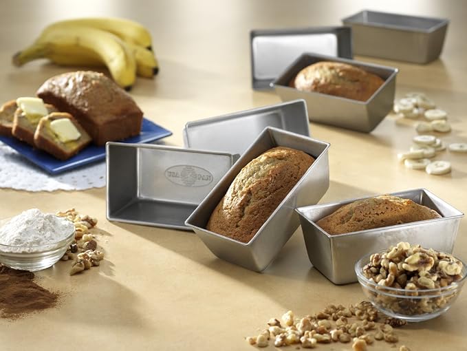 USA Pan Bread Loaf Pan (1 Pound) and Mini Loaf Pan Set of 4 - Image 6