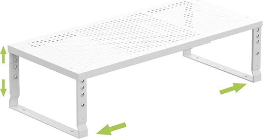 Jojocross Expandable Cabinet Shelf Organizer Storage Spice Rack Shelves for Kitchen Stackable Adjustable Pantry Cupboard Bathroom Countertop Desktop(1Pack/White/Medium-with Hole) by JOJOCROSSHIGHQUALITYLIFE