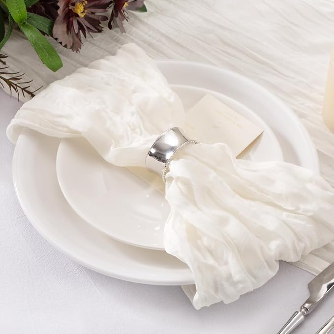 Cheesecloth Napkins Iovry White Cloth Napkins Bulk,Set of 20 - Image 3