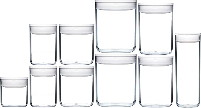 Click Clack Pantry Round Container Starter Set, 10 Piece (White) - Image 2