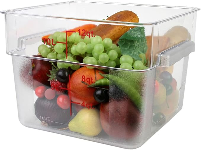 Tiger Chef Food Storage Containers with Lids - Plastic Container Set for Pantry Storage- 12 Qt Commercial Grade for Sugar, Flour, Cereal, Dry Goods - Image 2