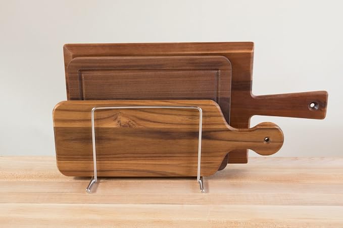 Small Cutting Board Organizer, Lifetime Stainless Steel Stores 1" Thick Baking Pans and Sheets, Fits in Cabinets - Image 4
