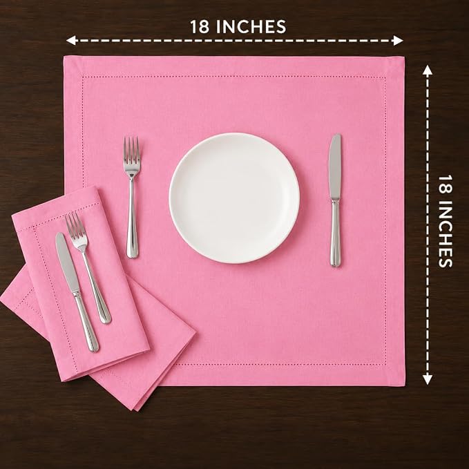 ALPHA Living HOME Cotton Cloth Napkins Set of 12, 18x18 Cotton Napkin Cloth Washable, Soft, Reusable Napkins for Wedding, Parties, Christmas, Thanksgiving, Everyday Use (Sherbet) - Image 4
