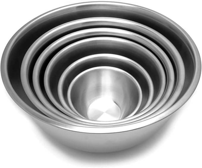 Fox Run 6-Piece Nesting Stainless Steel Polished Mixing Bowls Set | 0.5, 1.25, 2.75, 4.25, 6.25 and 10.75 Quart Mixing Bowl Set | Nesting Bowls For Easy Storage | Durable Stainless Steel Bowls - Image 4