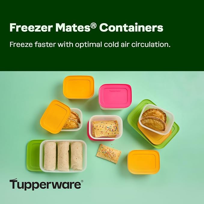 Tupperware Freezer Mates Gen II 8 Piece Food Storage Container Set, Dishwasher Safe and BPA Free (8 Containers, 8 Lids) - Image 2