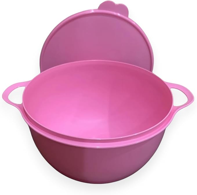 Tupperware Thatsa Mega Bowl Mixing Bowl 42 Cups 10L Pink with Matching Lid - Image 2