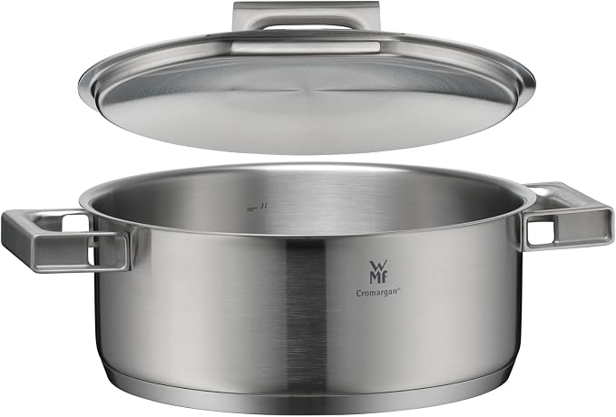 WMF Ultimate Cool Small Cooking Pot 20 cm, Stainless Steel Lid, Stewing Pot Induction 2.5 L, Cromargan Stainless Steel Matt, Heat Reducing Handles, Induction Pot with Inner Scale, Dishwasher Safe - Image 7