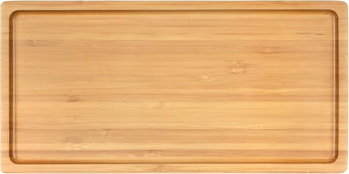 BambooMN Organic Bamboo Serving Tray, Vanity, Tea, Appetizers, Snacks, Charcuterie Board - Rounded Edges, 11"x5.5"x0.6" - 30 Trays by BambooMN