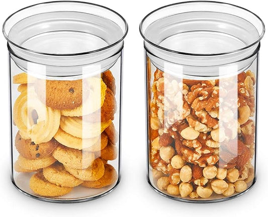 ZENS 27oz Glass Jars with Airtight Lid Set of 2, Clear Glass Storage Containers, Glass Kitchen Canisters with Airtight Lids, Coffee Jars for Brown Sugar, Pantry Organization | Thick Borosilicate Glass Canisters with Airtight Lids for Herbs, Thick Boros... by ZENSLIFESTYLE