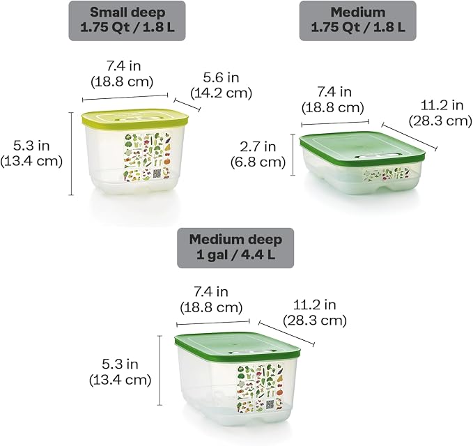 Tupperware Fridgesmart 4 Piece Food Storage Container Set, Dishwasher Safe and BPA Free (4 Containers, 4 Lids) - Image 3