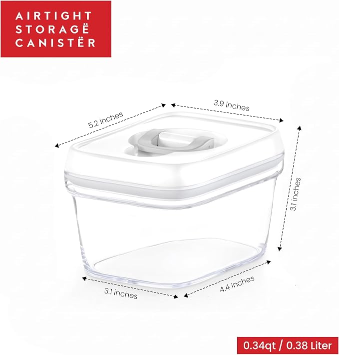 DWËLLZA KITCHEN Airtight Food Storage Containers with White Lids – 0.4L 6 Pc Clear Plastic Kitchen canisters Pantry Organization for Spices, Candy, Nuts, BPA-Free, Keeps Food Fresh & Dry - Image 5