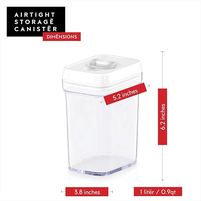 DWËLLZA KITCHEN Airtight Food Storage Containers Set - 10 PC Set - For Kitchen Pantry Organization and Storage - BPA-Free - Clear Plastic Dry Food Canisters with Improved Lids, Keeps Food Fresh. - Image 8
