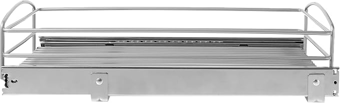 Knape & Vogt RS-MUB-14-FN 5 in. H x 15 in. W x 20 in. D Multi-Use Basket Silver Pull Out Cabinet Organizer, Frosted Nickel - Image 3